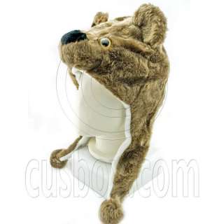 Brown Bear Mascot Plush Fancy Dress Costume Hat Cap NWT  