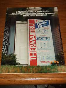 VINTAGE 1982 Therma Tru Quick Fit Replacement Door System Brochure 