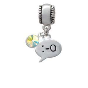   O   Surprise Emoticon European Charm Bead Hanger with AB 