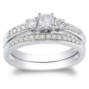 14K White Gold Diamond Bridal Set Ring ( 1 /2 cttw, G H Color, I1 I2 