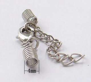 Lobster Claw Clasp, crimp and chain,4mm & 3mm, x20  