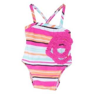 Baby Boutique® Baby Girls Pink Striped Bathing Suit with SPF 50 
