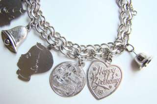 1967 70 Sterling Silver Mothers Charm Bracelet Vintage  