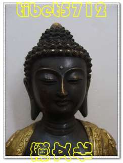 HUGE OLD Tibetan Buddhist bronze SHAKYAMUNI buddha statue 38 cm free 