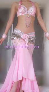 belly dance 3 pics costume bra skirt belt  