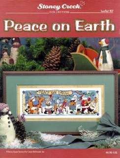 Christmas Santa Snowman Peace on Earth Cross Stitch Lft  