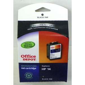  Office Depot Black Ink Cartridge Replaces HP 14 