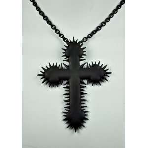 Black Metal Spike Cross Necklace Death Sun Eternal Gothic 