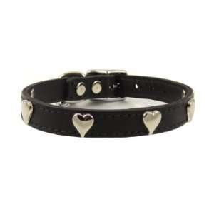 16 Black Hearts Leather Dog Collar By Furry