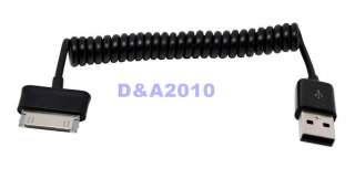 Coiled USB Sync data cable for Samsung Galaxy Tab GT P1000 M180S i987 