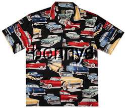 Chevy Bel Air 55 56 57 hawaiian shirt, black, L  