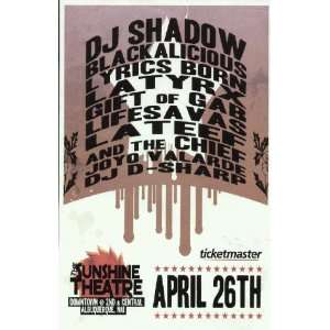  DJ Shadow Blackalicious Concert Poster Albuquerque