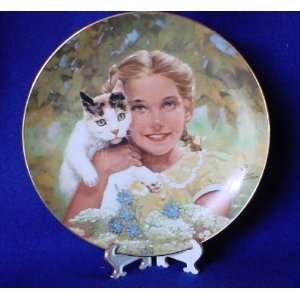  Innocence Girl with Cat Plate