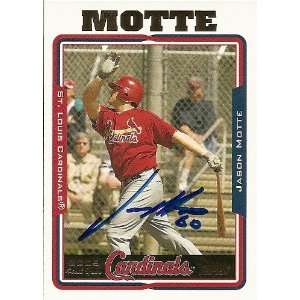   Motte Signed St. Louis Cardinals 2005 Topps Card 