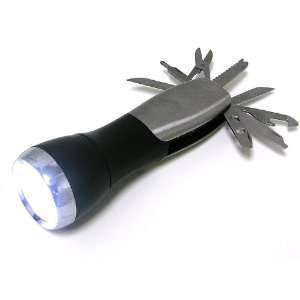   Bright Led Flashlight with 8 Bladed Knives Built In
