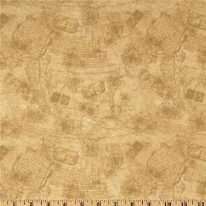   Transatlantique Map Antique Fabric By The Yard Arts, Crafts & Sewing