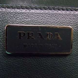 PRADA Leather Berlino Sound Clutch Bag Purse Black  