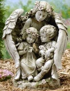 16 GUARDIAN ANGEL WITH CHILDREN Outdoor Garden Statue 089945380200 