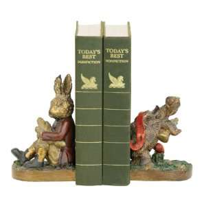 Sterling Home 91 1927 Pair of Bookends, Tortoise and Hare, 6 3/4 Inchs 