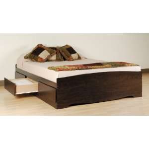  Espresso Queen Platform Storage Bed (6 drawers) By Prepac 