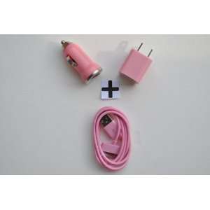  New Apple Pink Wall Charger/car Charger/usb 3 in 1 Cell 