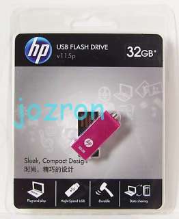 HP v115p 32GB 32G USB Flash Pen Drive Memory Disk Pink  