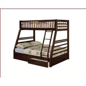   Twin over Full Bunk Bed in Espresso Jason AC02020 Furniture & Decor