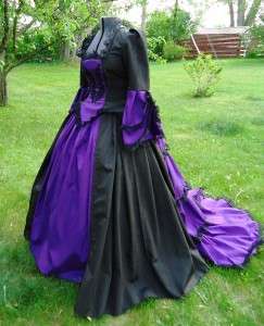 Victorian Ball Gown Civil War Dress Southern Belle SASS Costume Goth 