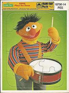 Sesame Street Ernie Play Music Golden Frame Tray Puzzle  