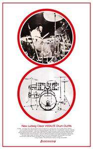 John Bonham LUDWIG Vistalite DRUMS Led Zeppelin POSTER  