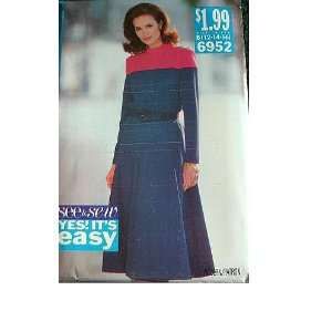  MISSES DRESS SIZE 12 14 16 EASY SEE & SEW BY BUTTERICK 