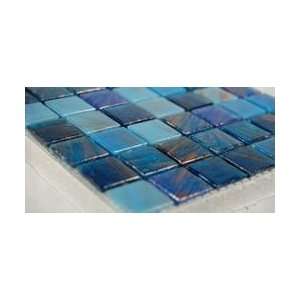  lake blue blend glass mosaic tile