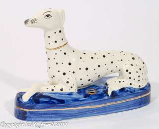 Pair Staffordshire Dalmation Dog Reproduction Desk Pen Stands  