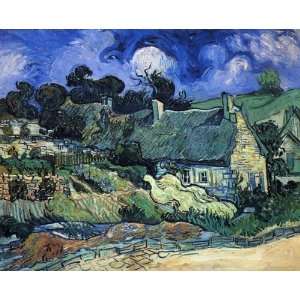  Oil Painting Houses with Thatched Roofs, Cordeville 