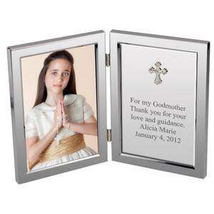 Silver Cross Thank You Godparent Personalized Message Frame Baby