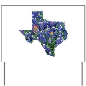  Yard Sign Bluebonnets Texas Shaped 