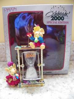 Carlton Cards Heirloom Just in Time for 2000 Mice Hourglass Christmas 