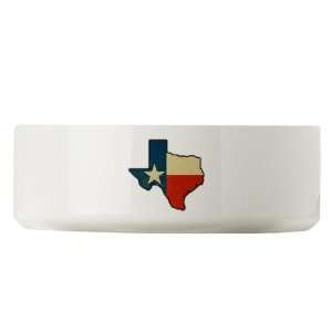   Large Dog Cat Food Water Bowl Texas Flag Texas Shaped 