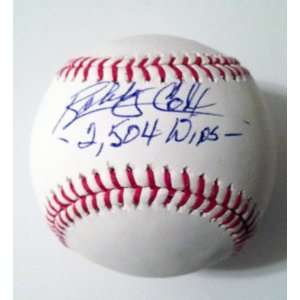 Bobby Cox Hand Signed Baseball Atlanta Braves 2504 Wins  