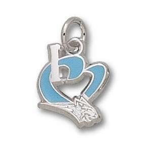   Silver I Heart Bobcat Logo 3/4 Enamel Pendant
