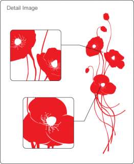 POPPY FLOWERS   Vinyl Wall Art Decals Stickers Large  