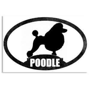  Oval Poodle Profile (Dog Breed) Sticker 