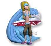 Girl Surfer Scribblz Shoe Lace Charm NEW SHOELACE CHARM  