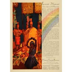   Ad Hawaii Tourist Bureau Luau Lei Dancers Rainbow   Original Print Ad