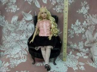 Horsman 10 16  BJD Fashion Size Doll Furniture Princess Chair Noir 