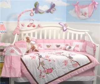 SoHo Love Bird Story Crib Nursery Bedding Set 10 pcs  