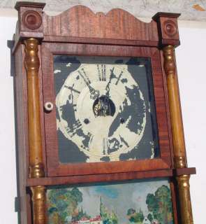 BIRGE,PECK + CO.Bristol Conn. 8 DAY Triple Decker Clock  