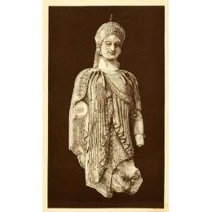  1892 Wood Engraving Acropolis Greece Ancient Woman Statue 