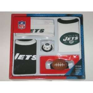  NEW YORK JETS 5 Piece BABY GIFT SET (2 Bodysuits, Pacifier 