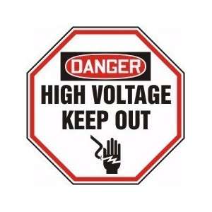 DANGER HIGH VOLTAGE KEEP OUT (W/GRAPHIC) Sign   18 Adhesive Vinyl 